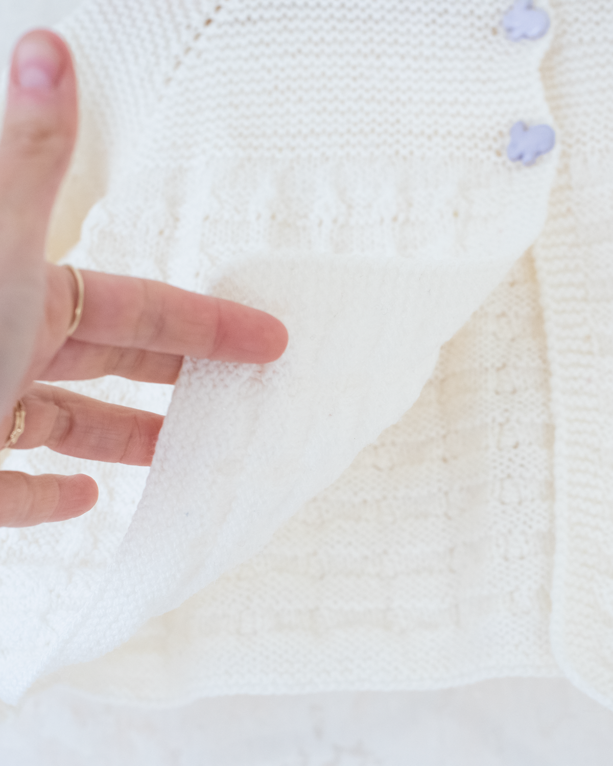 Knitted top with bunny buttons | 12-18 months