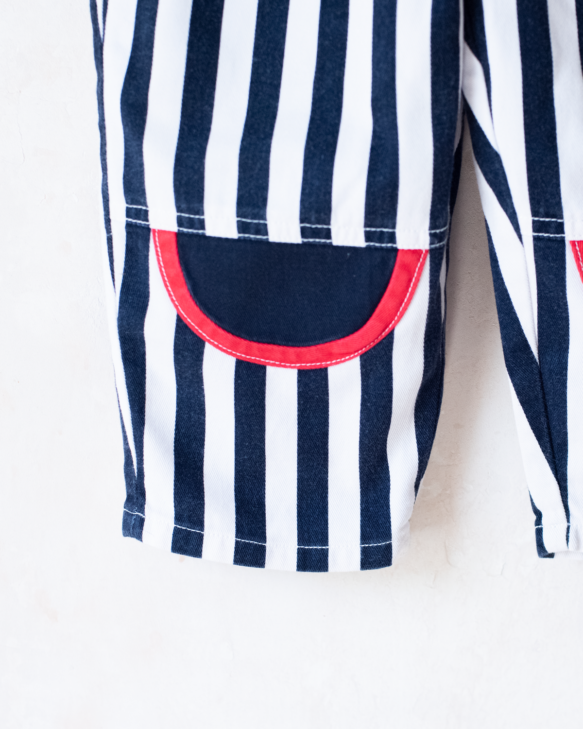 Striped overalls with seal prints | 12-18 months