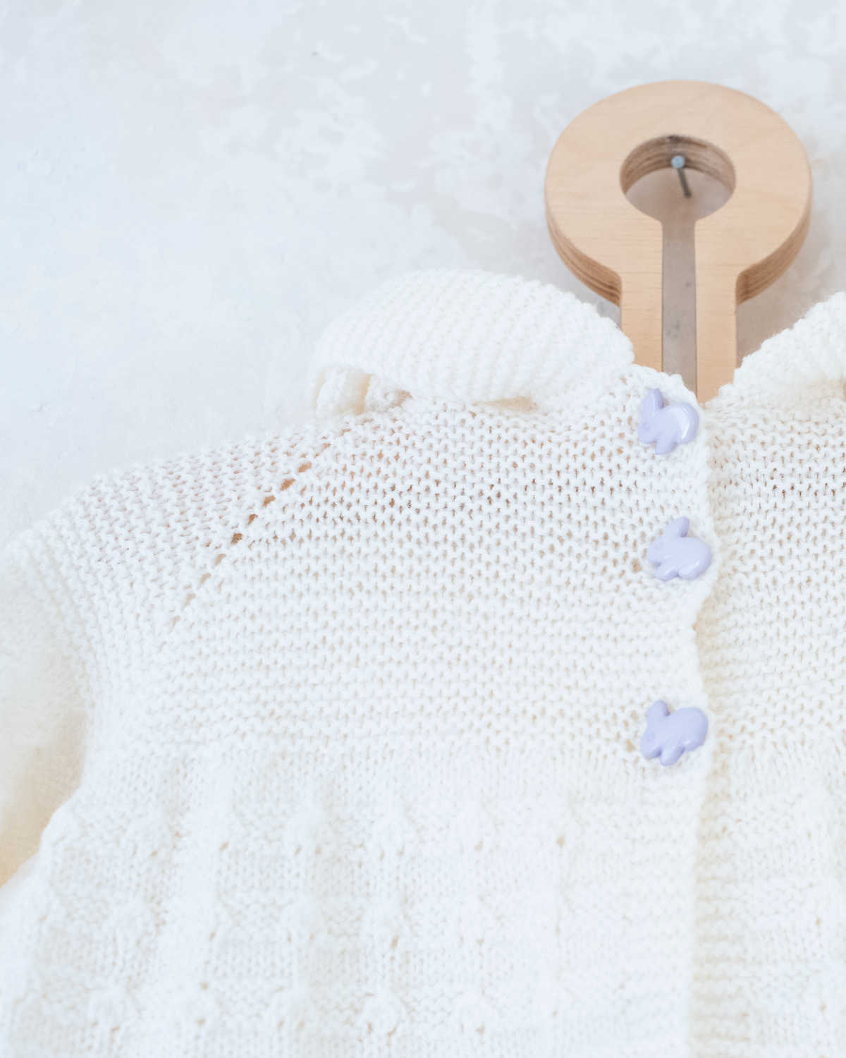 Knitted top with bunny buttons | 12-18 months