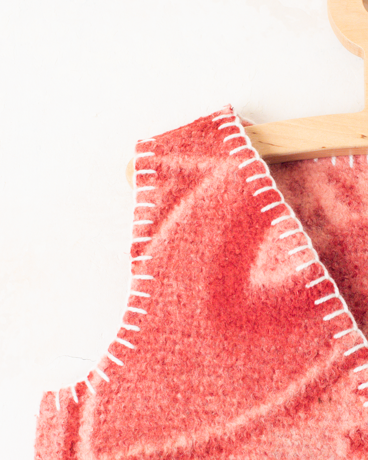 Rejuvenated Pink Floral Wool Vest | 4-5 years