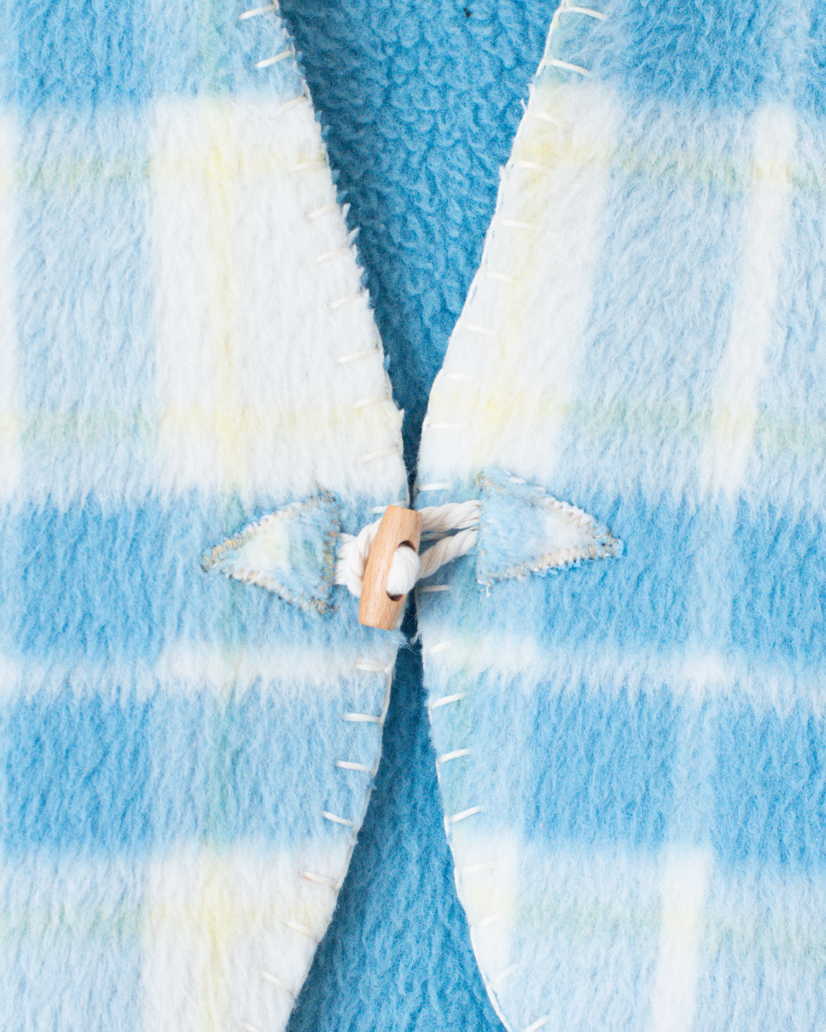 Upcycled Checkered Light Blue Wool Vest | 4-5 Years
