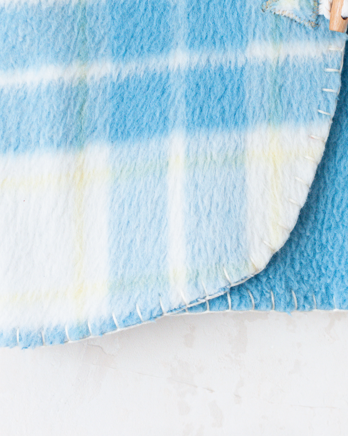 Upcycled Checkered Light Blue Wool Vest | 4-5 Years
