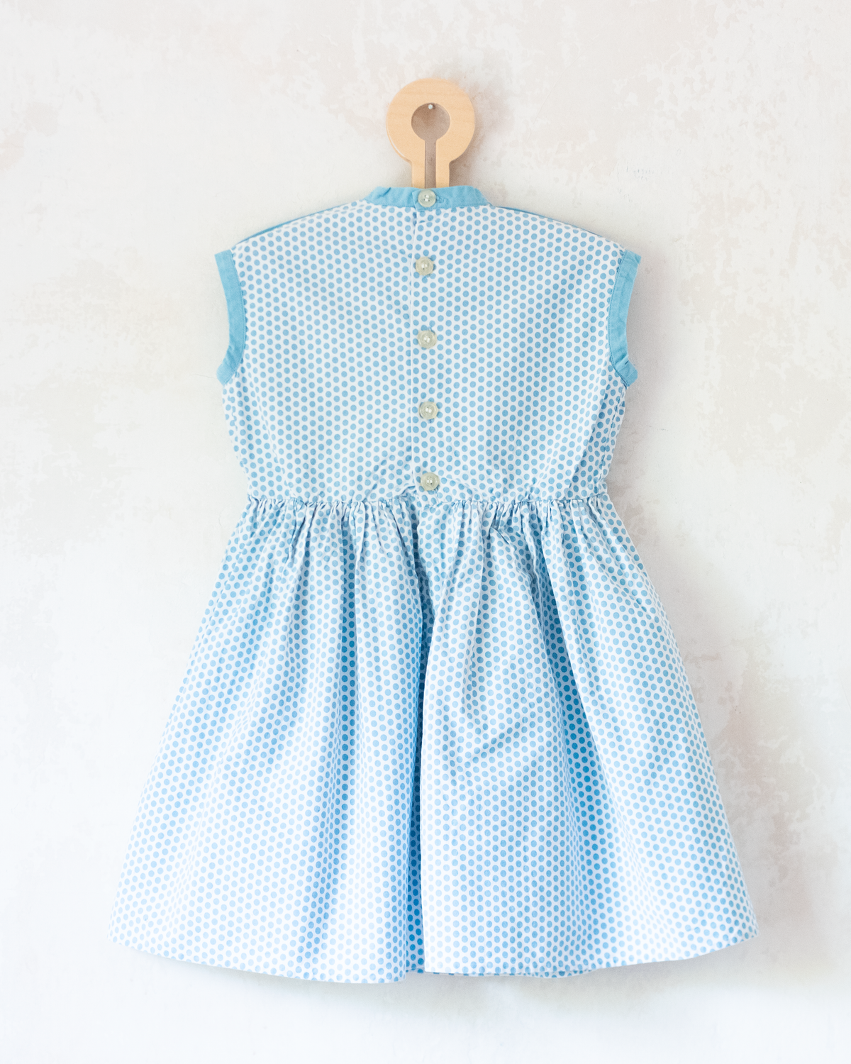 1950s French Polka Dot Dress with Floral Embroidery and Girl | 3-4 Years