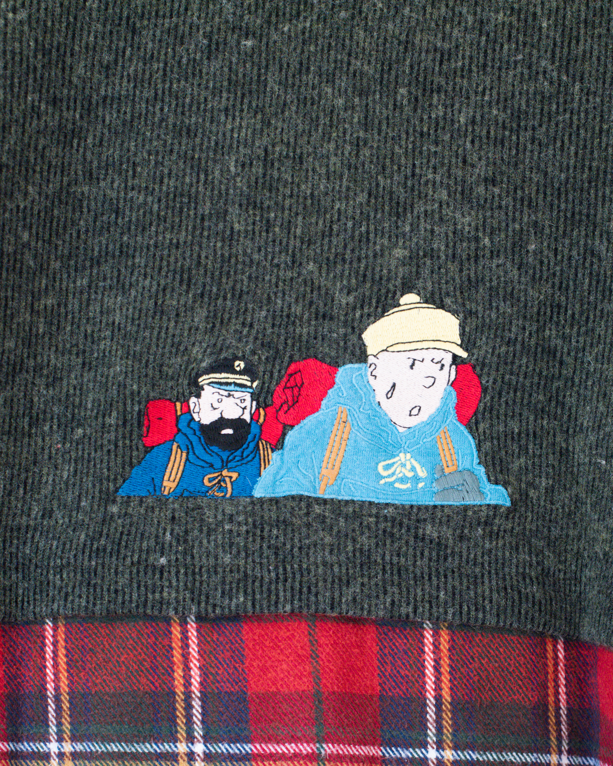 חולצה משובצת עם צמר ורקמות של טינטין | 5-6 שנים