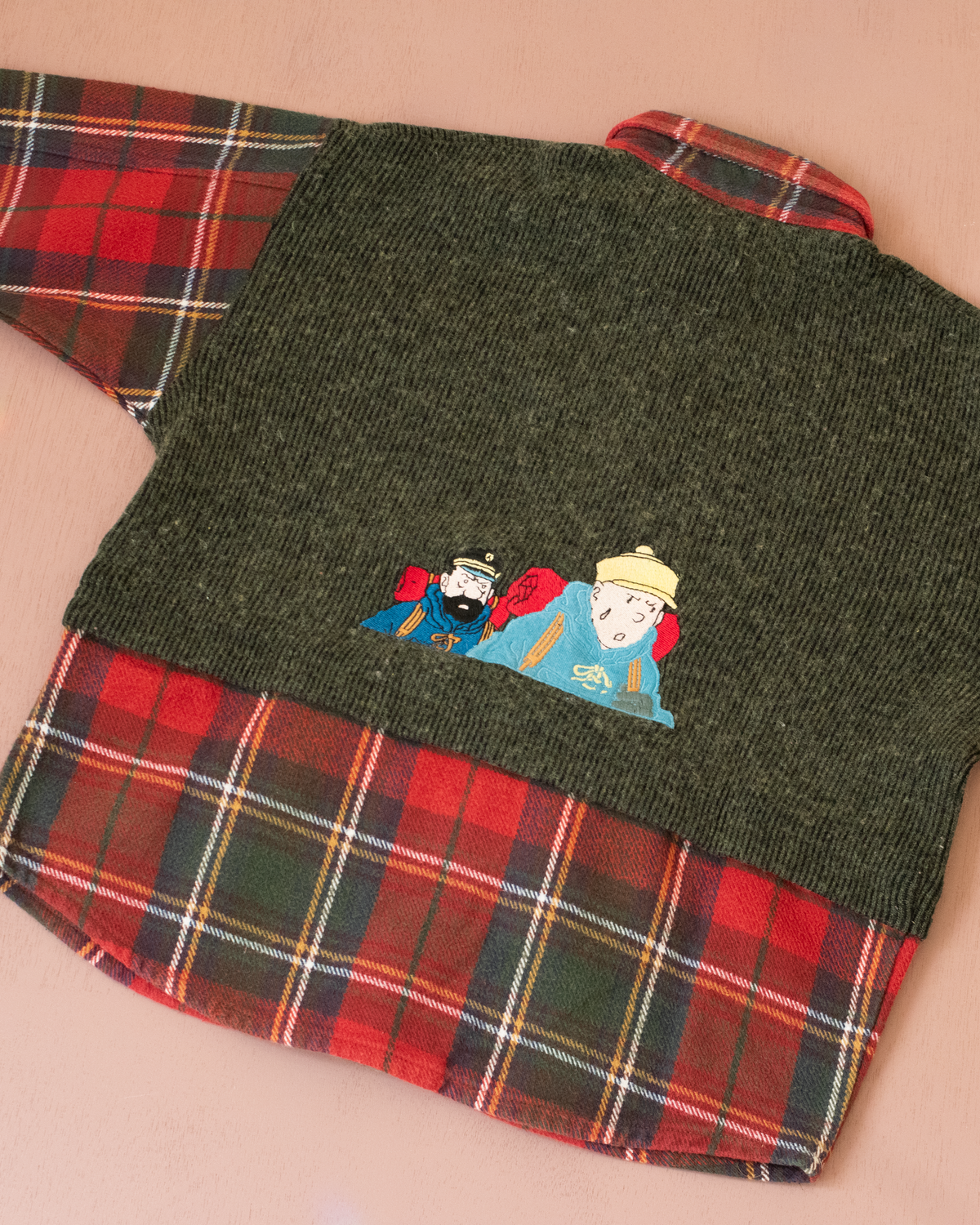 Checked shirt with Tintin wool and embroidery | 5-6 years
