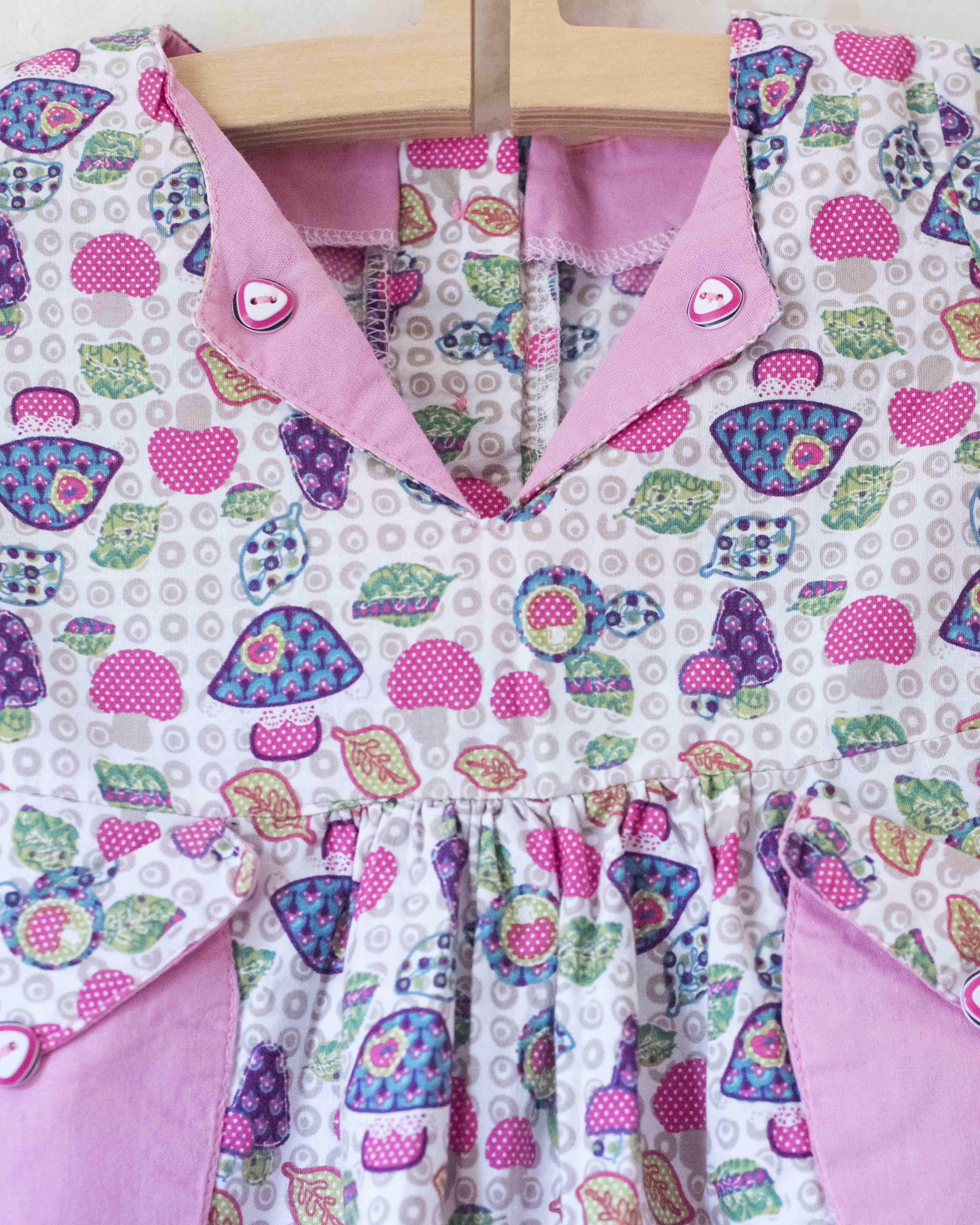שמלת וינטג׳ עם פטריות צבעוניות | 12-18 חודשים