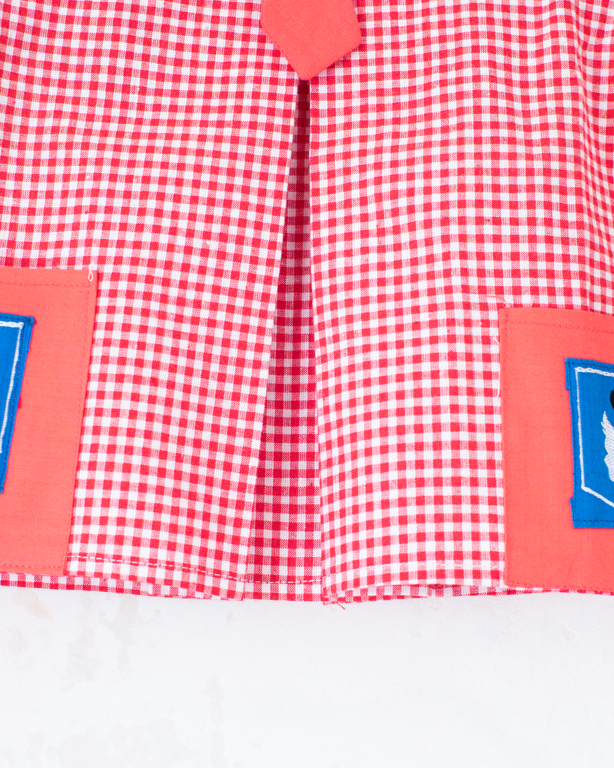 חולצה משובצת עם כלבים בכיסים | דד סטוק צרפתי מהסיקסטיז | 12-18 חודשים