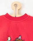 סווטשירט אדום עם רקמה של טינטין ומילו | 5-6 שנים