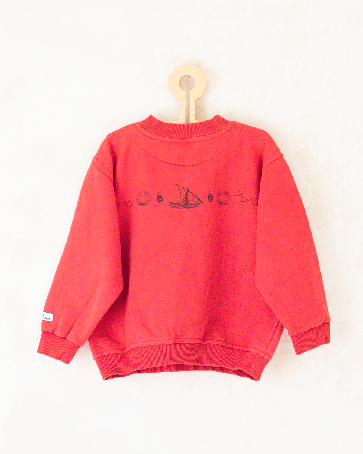 Red sweatshirt with Tintin and Snowy embroidery | 5-6 years