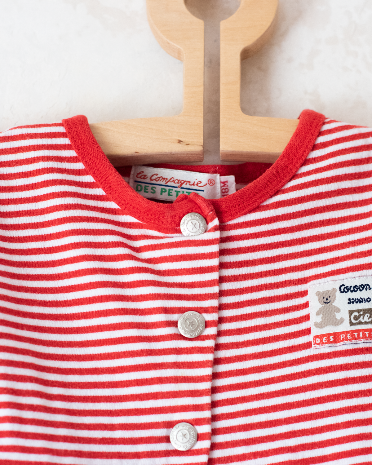 Red and white striped dress | 12-18 months