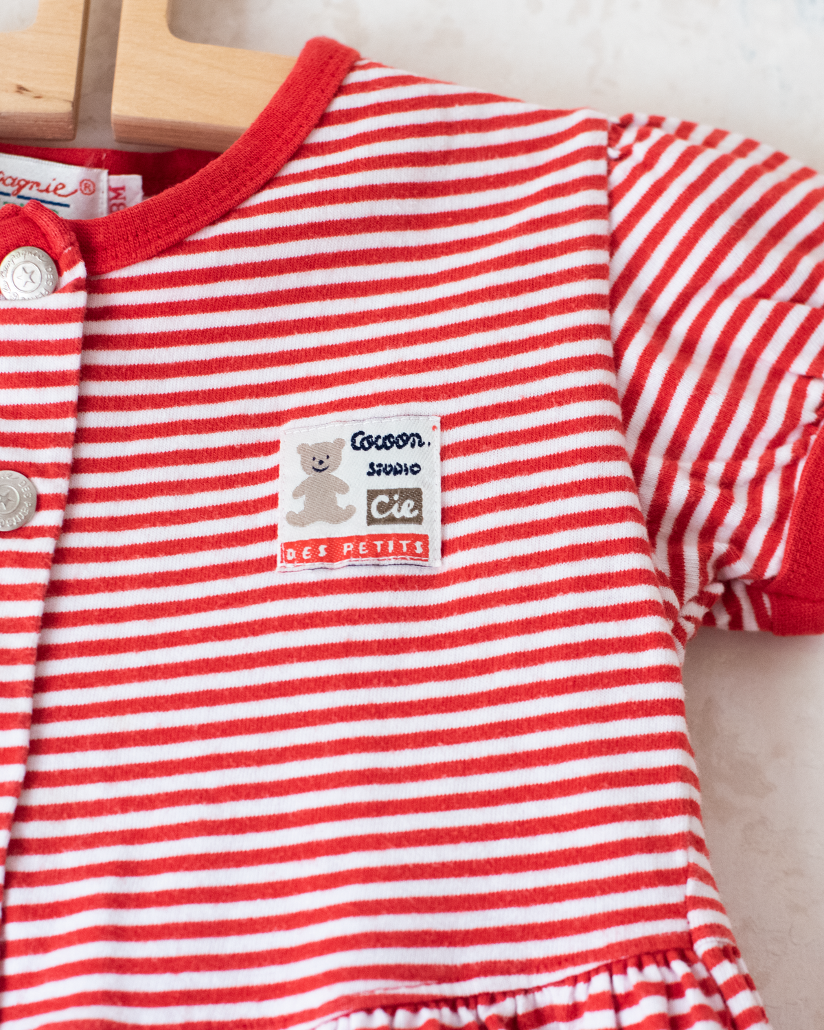 Red and white striped dress | 12-18 months