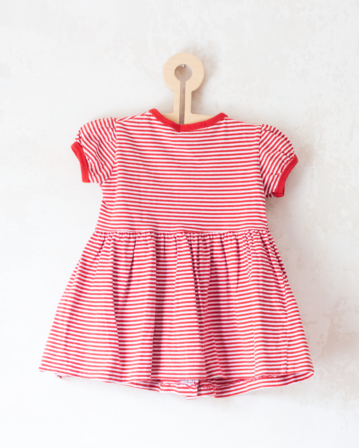 Red and white striped dress | 12-18 months