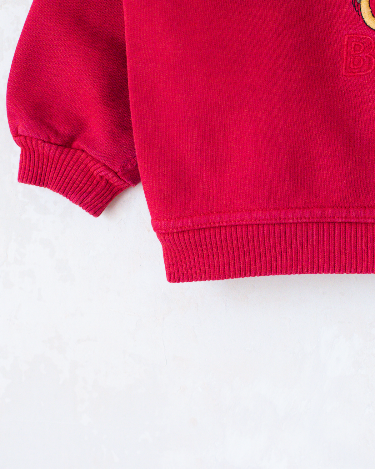 Red sweatshirt with King Babar embroidery | 5-6 years