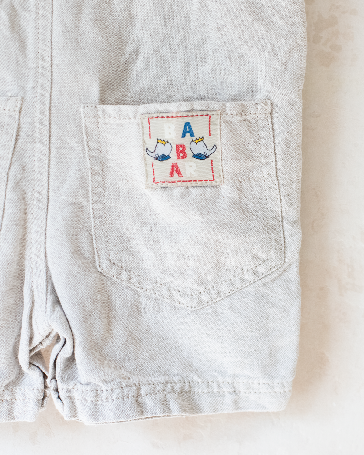 Linen overalls with King Bebar embroidery | 9-12 months