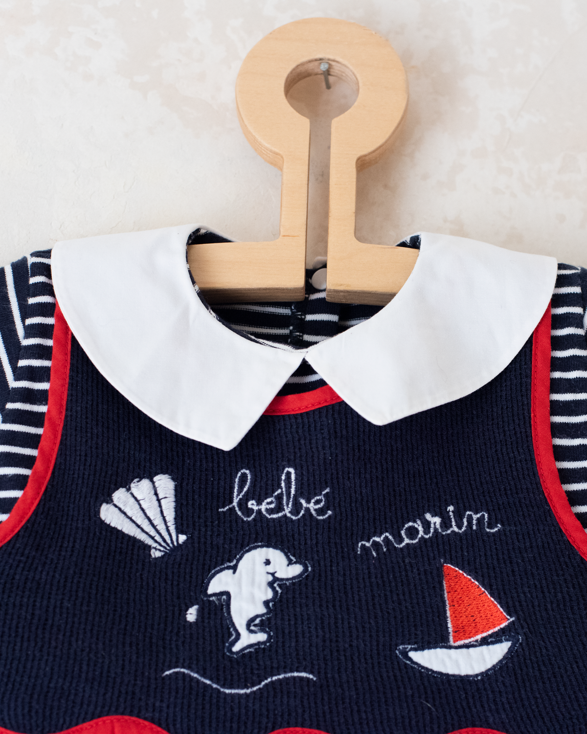 Short shirt with stripes and dolphin | 9-12 months
