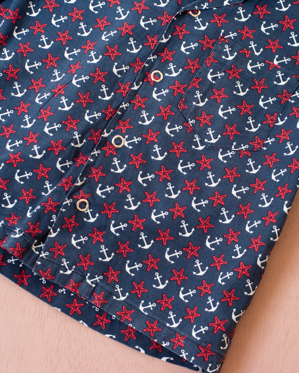 Button-down shirt with anchors and starfish | 4-5 years