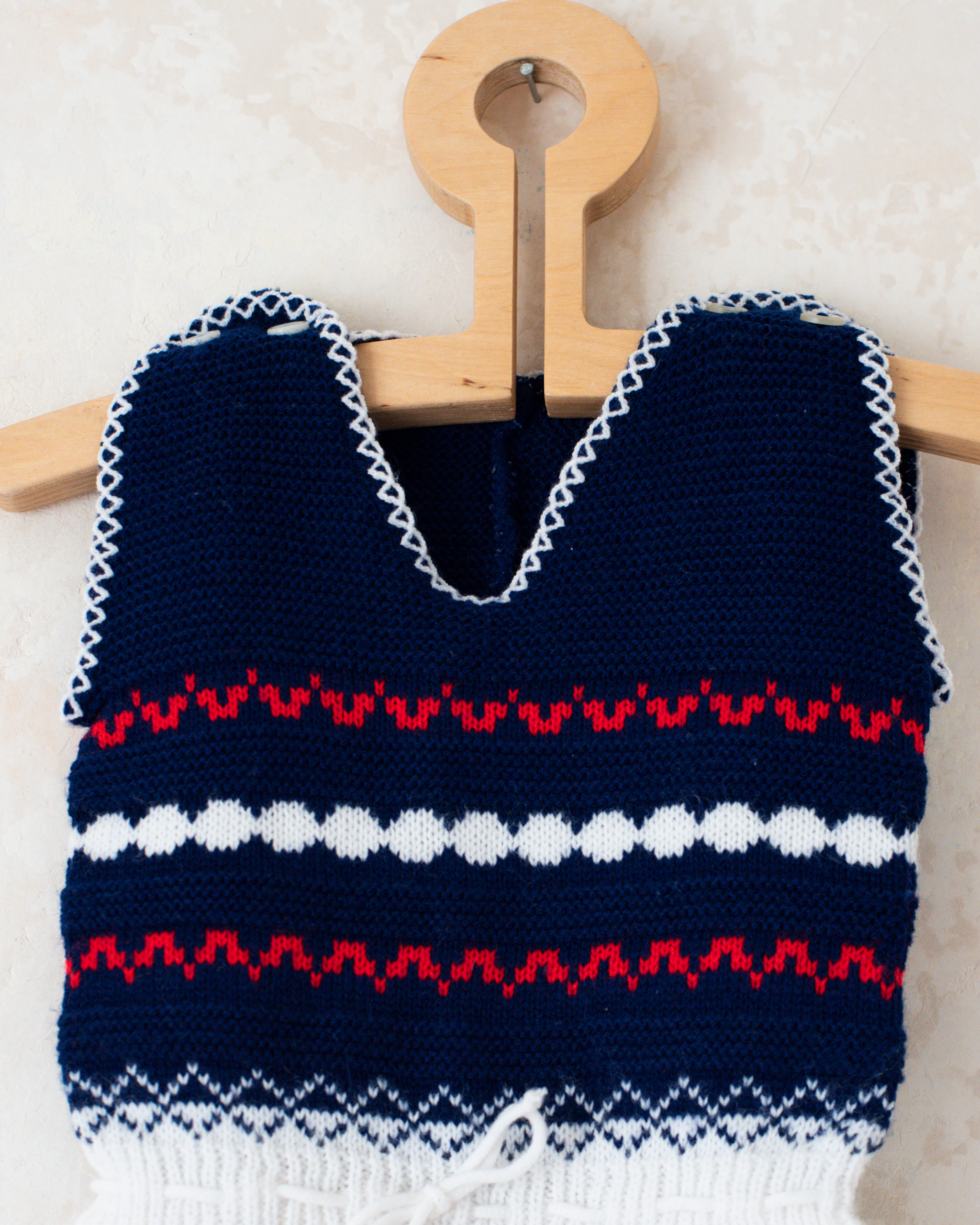 אוברול צרפתי סרוג עם רגליות | 9-12 חודשים