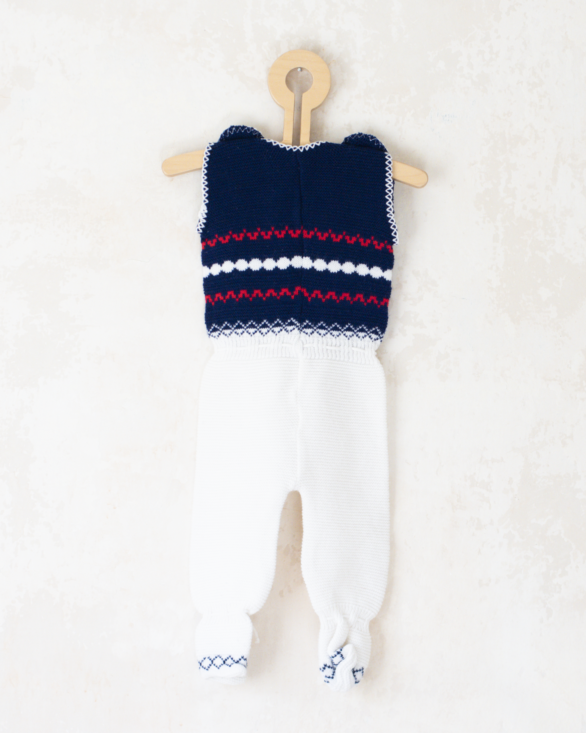 אוברול צרפתי סרוג עם רגליות | 9-12 חודשים