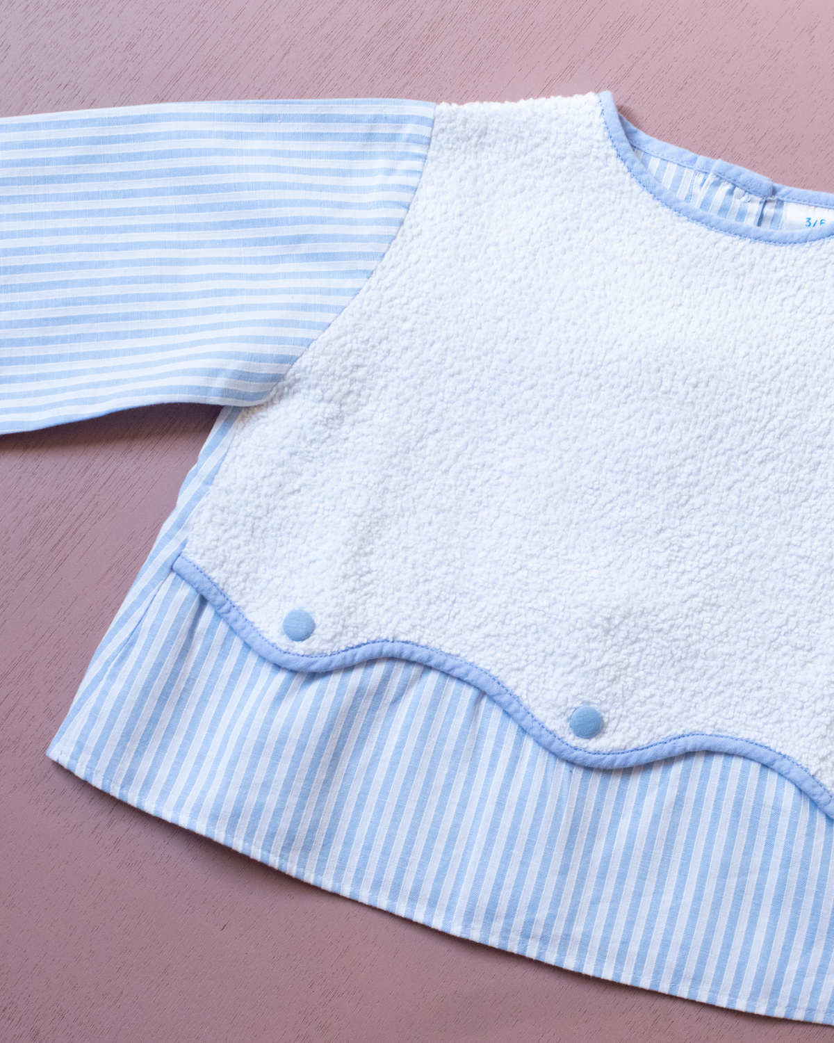 Long striped shirt combined with terry cloth | 3-6 months
