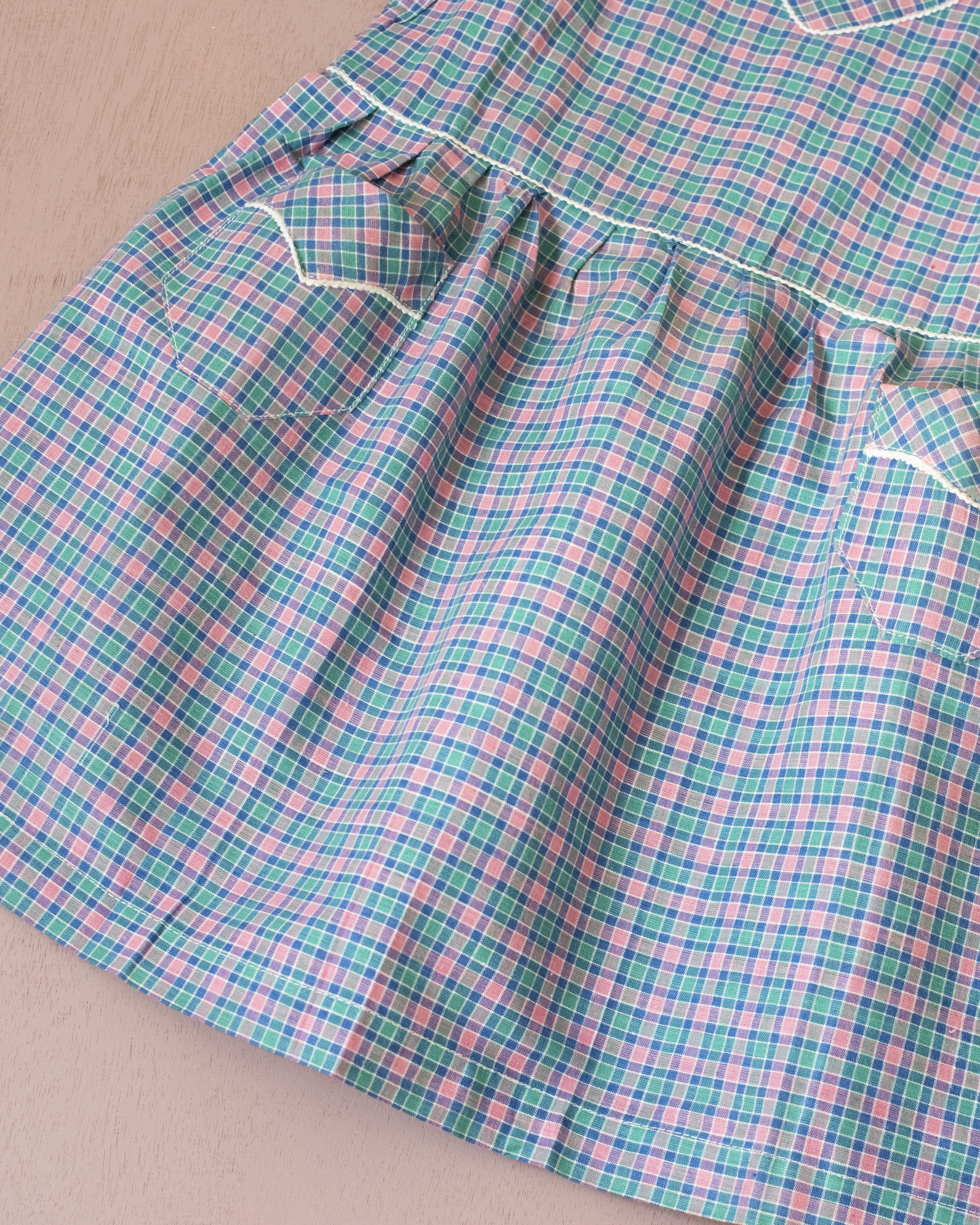 טוניקה משובצת צבעונית | דד סטוק צרפתי מהסבנטיז | 5-6 שנים