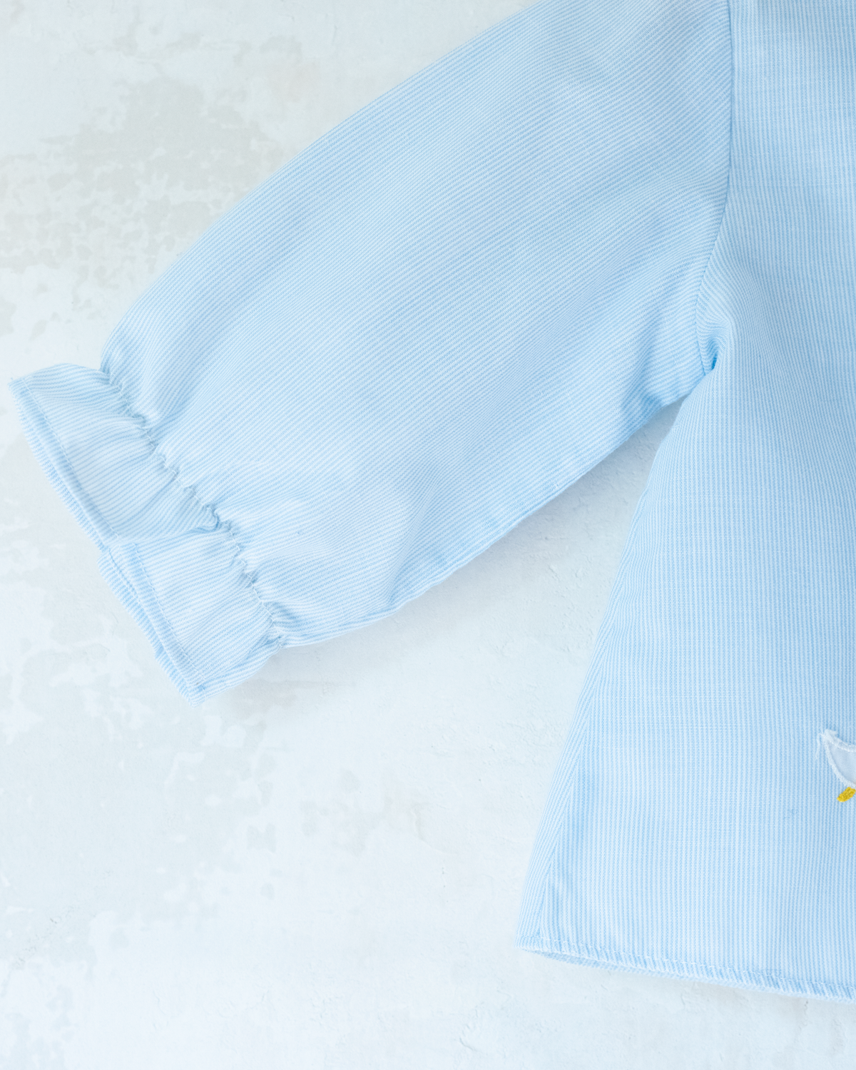Long striped shirt with embroidered goose | 3-6 months