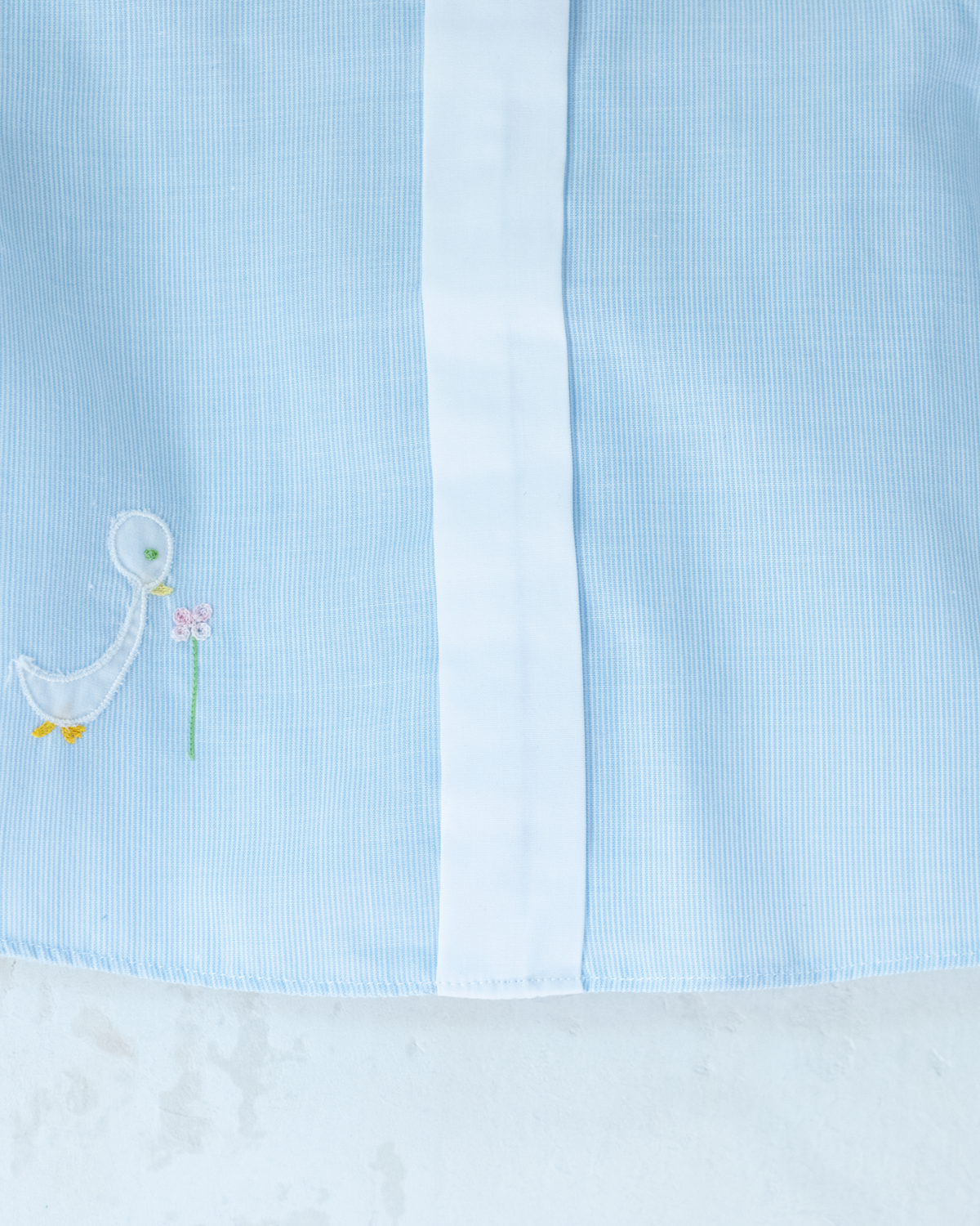 Long striped shirt with embroidered goose | 3-6 months