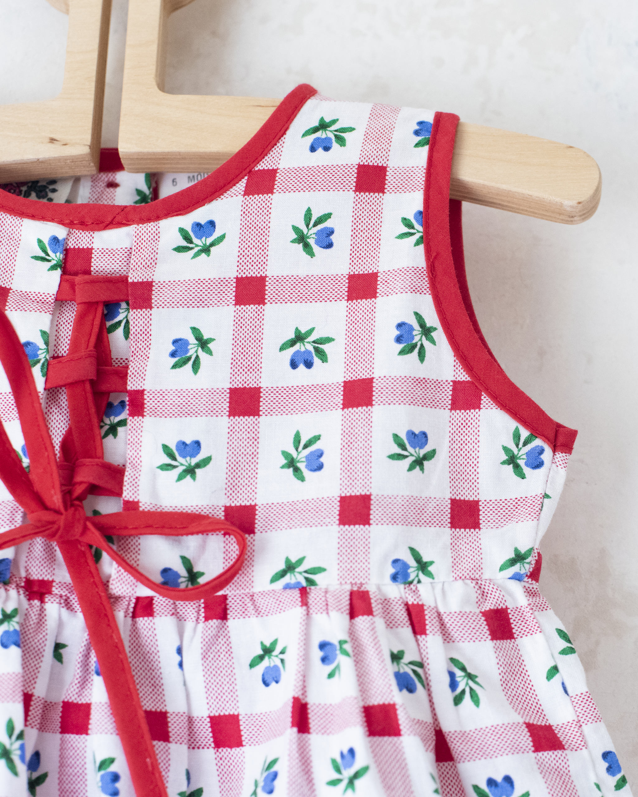 Checkered and floral dress | 6-9 months
