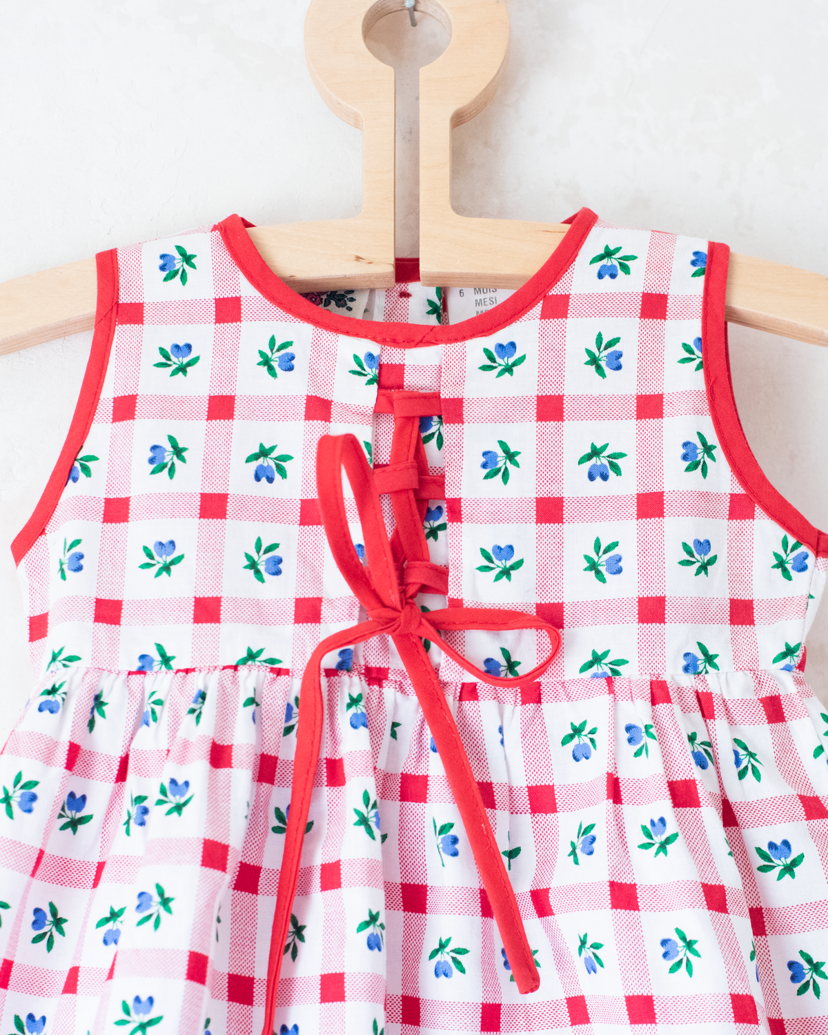 Checkered and floral dress | 6-9 months