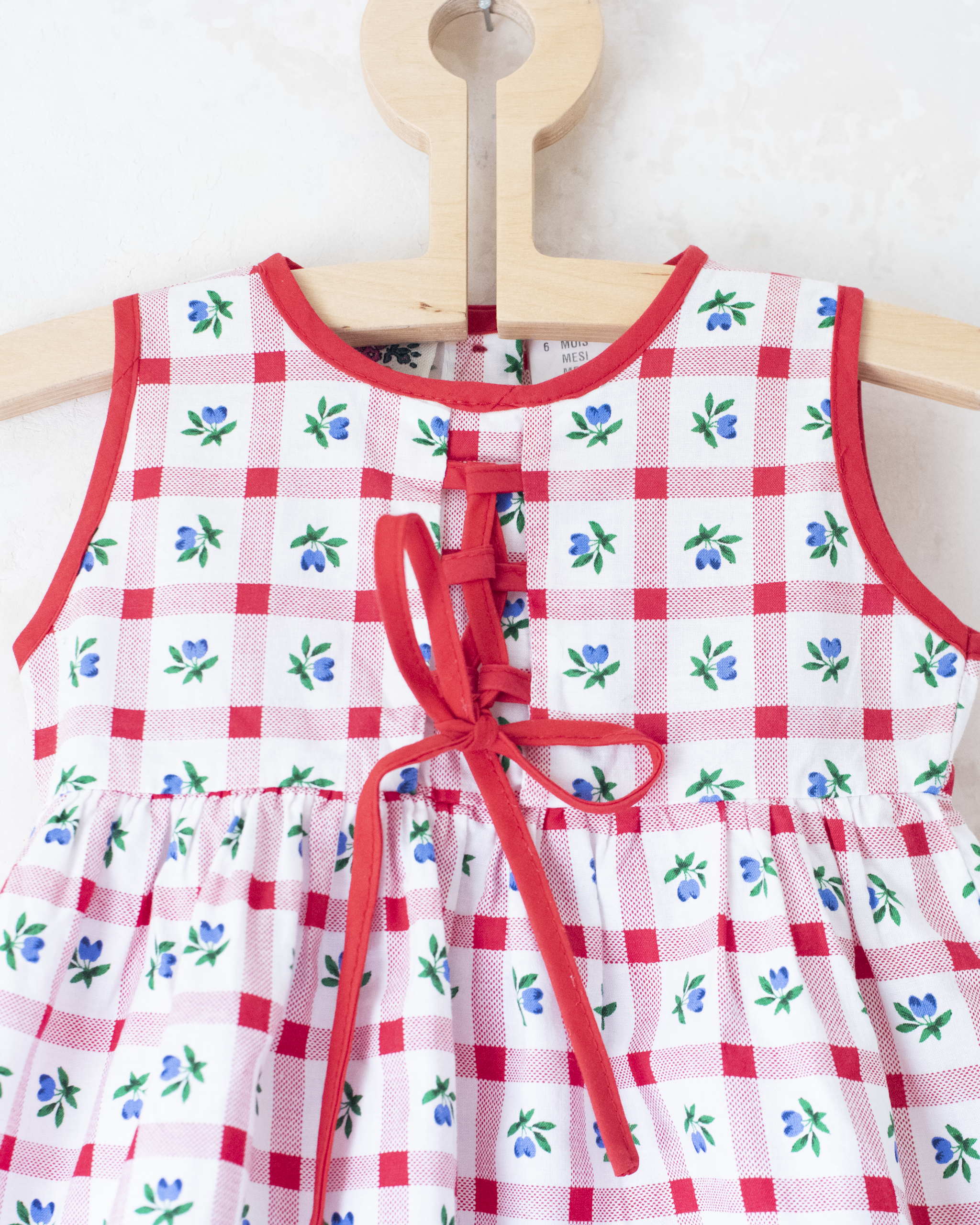 Checkered and floral dress | 6-9 months