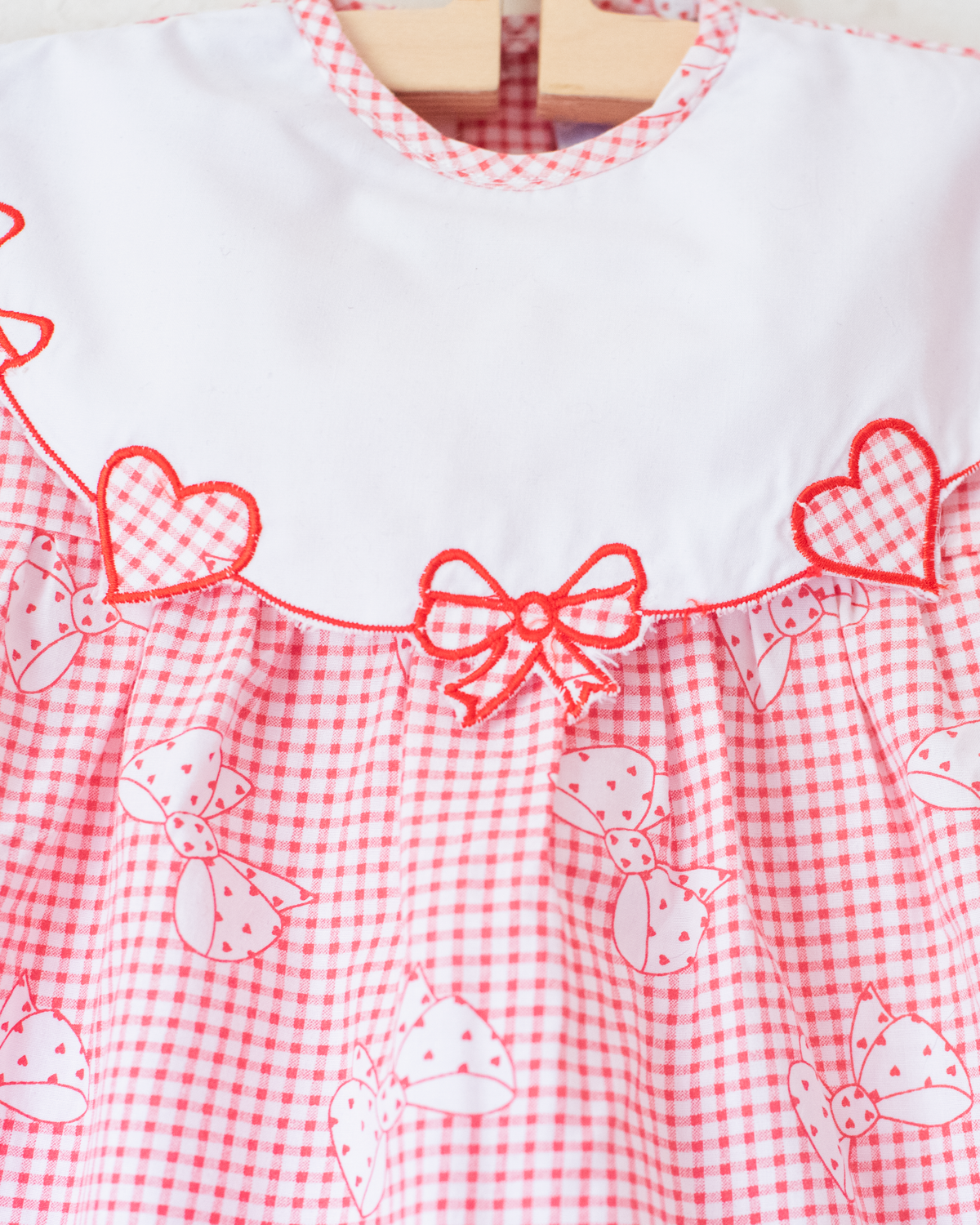 Plaid dress with bow ties and hearts | 12-19 months