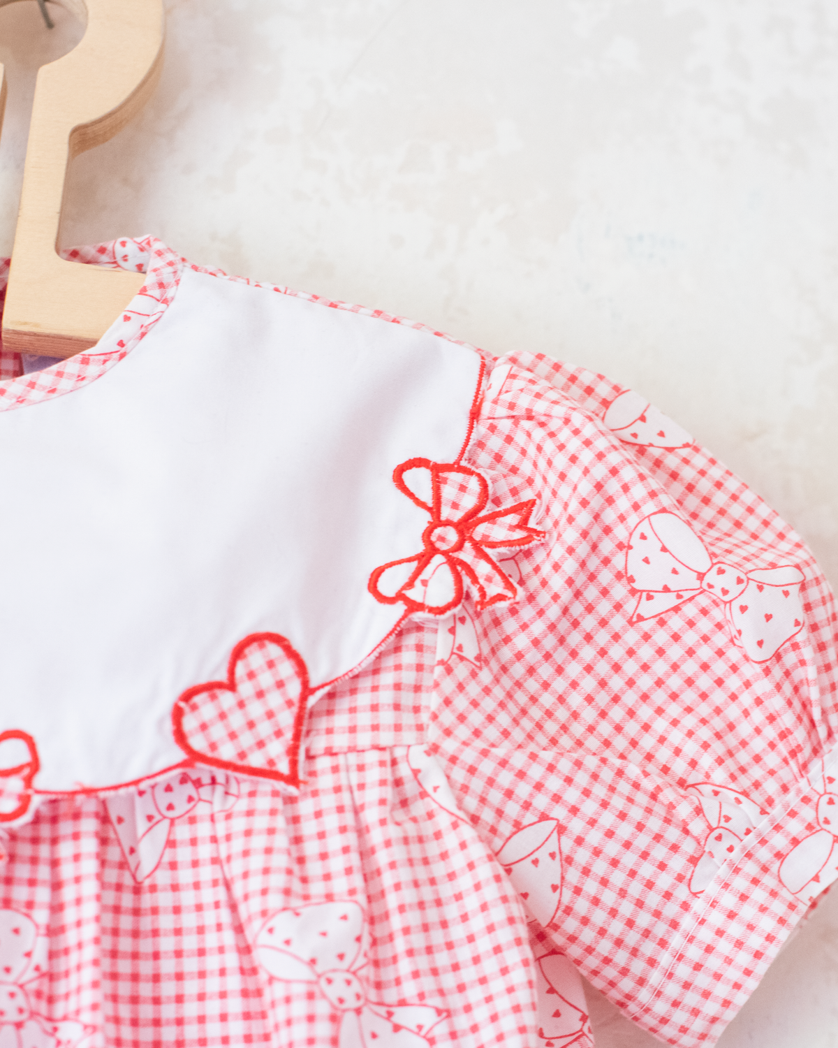 Plaid dress with bow ties and hearts | 12-19 months