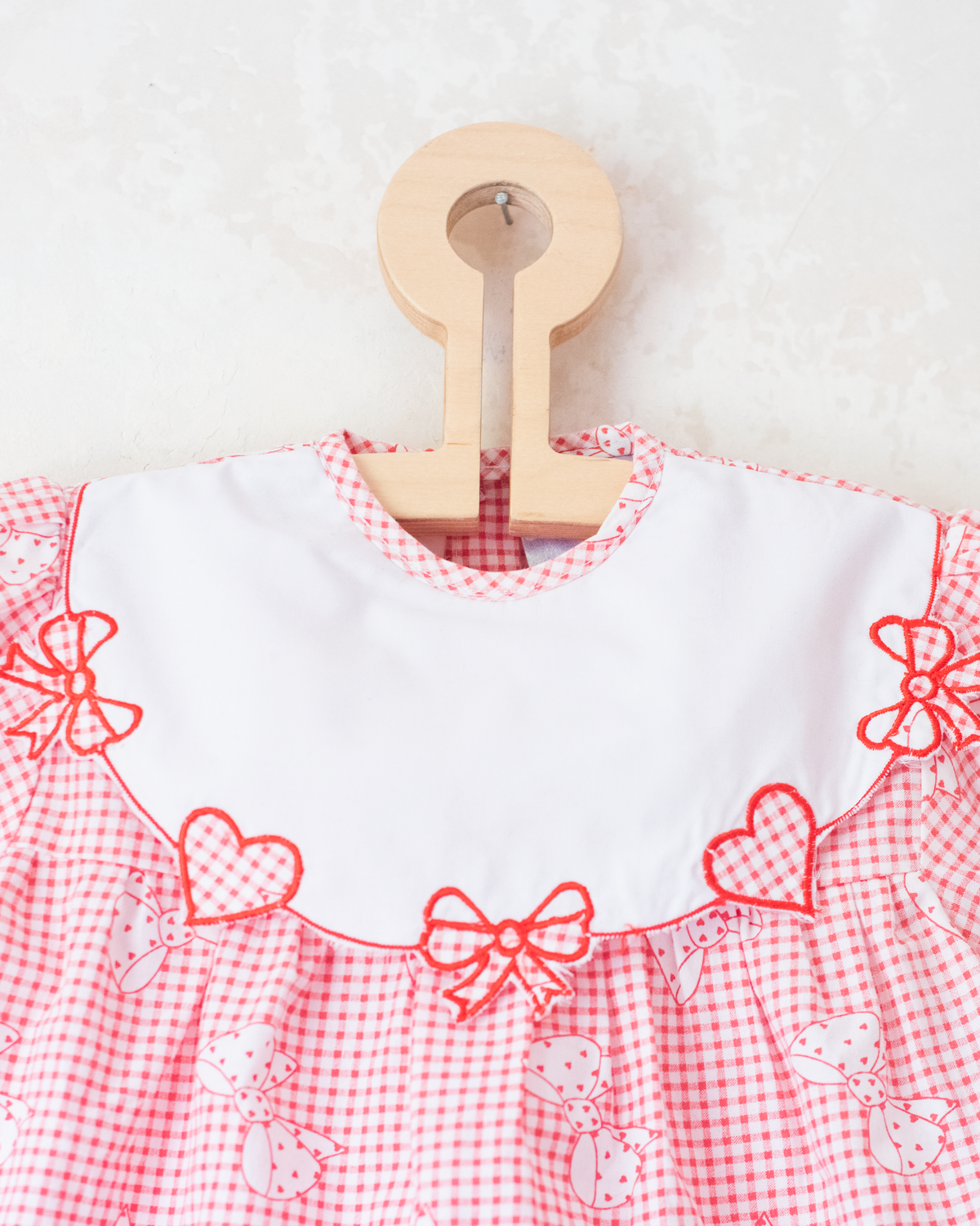 Plaid dress with bow ties and hearts | 12-19 months