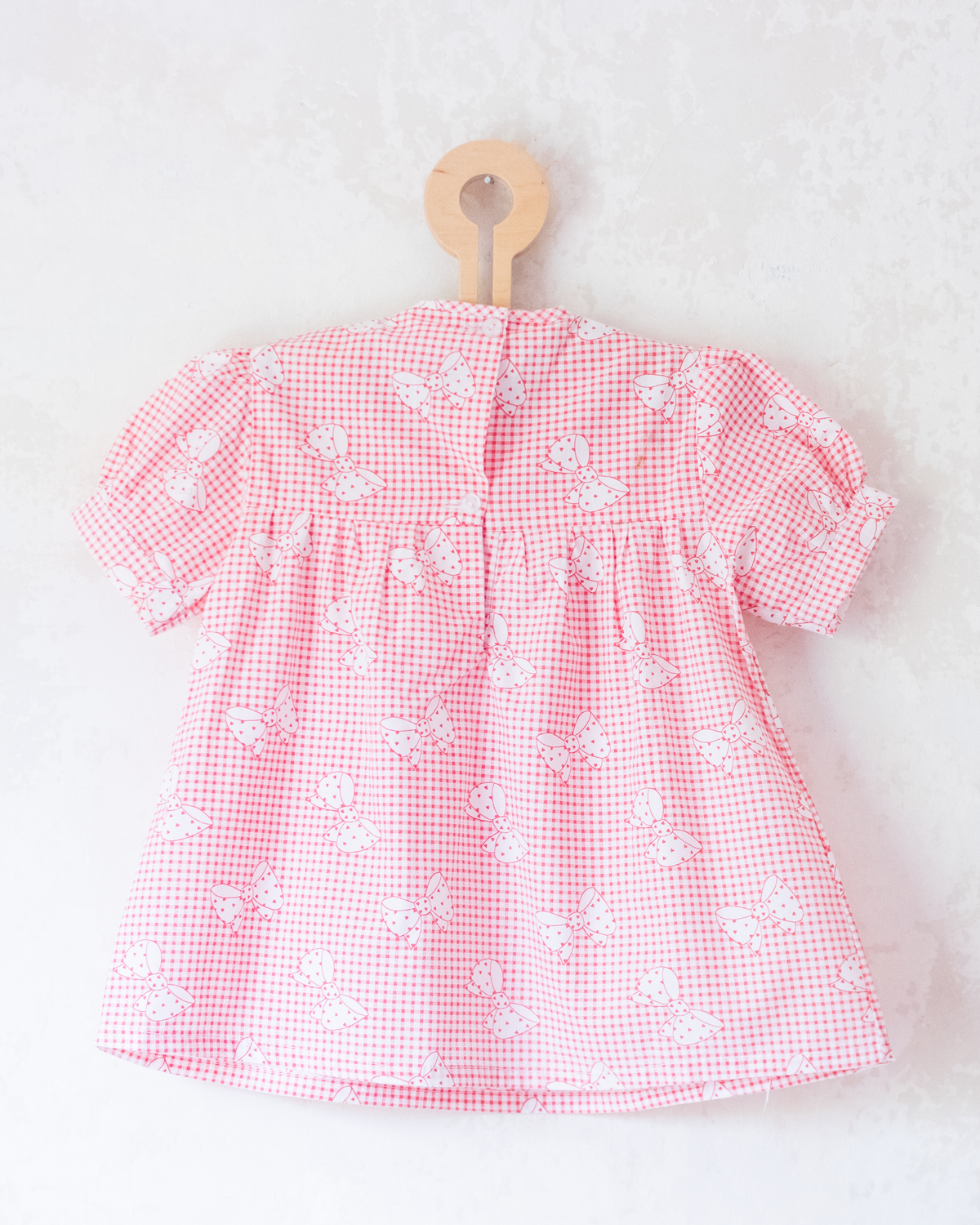Plaid dress with bow ties and hearts | 12-19 months
