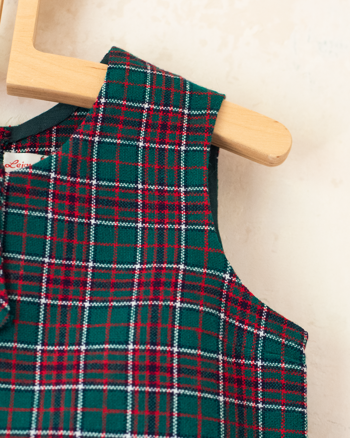Green Checkered Wool Tank Top | 2-3 Years