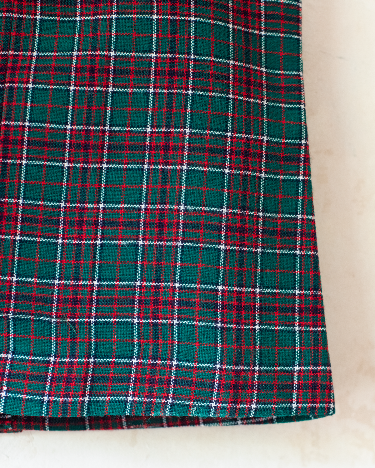 Green Checkered Wool Tank Top | 2-3 Years