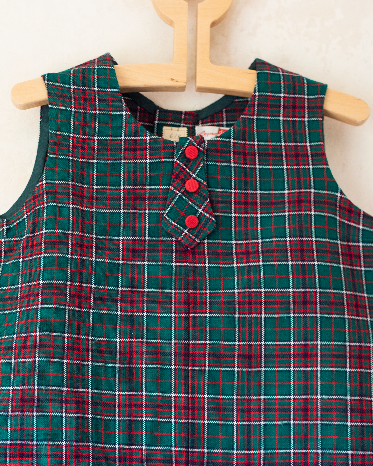 Green Checkered Wool Tank Top | 2-3 Years