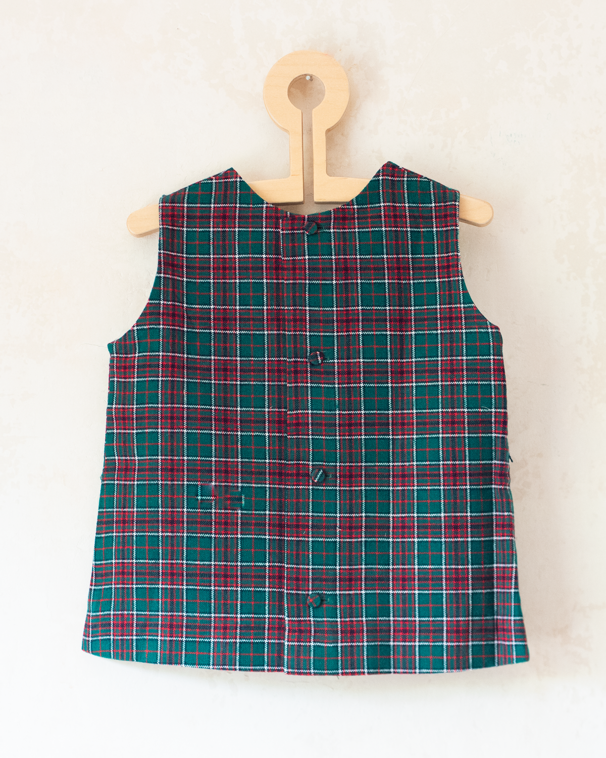 Green Checkered Wool Tank Top | 2-3 Years