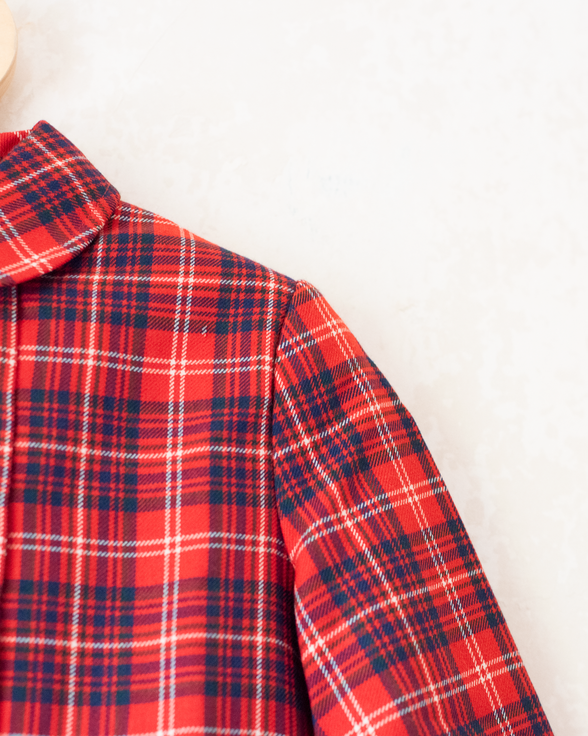 Red plaid jacket with gold buttons | French deadstock | 5-6 years