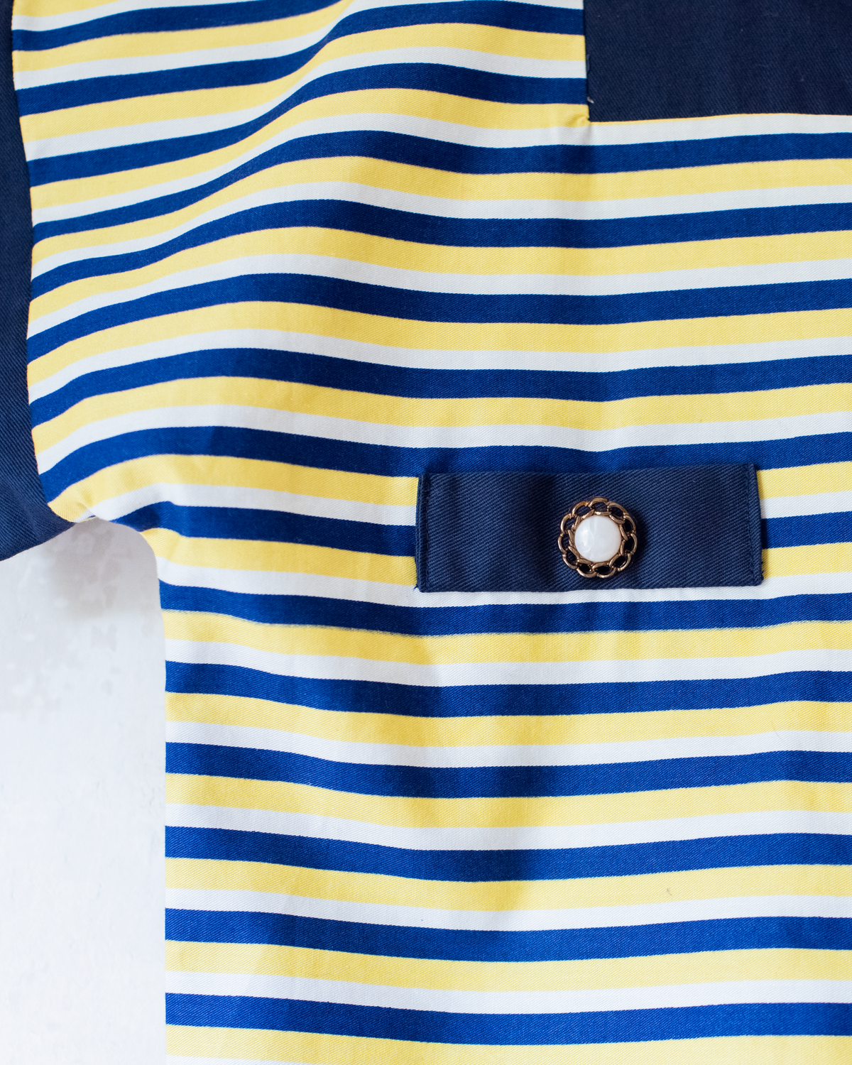 Stripes and pearl button set | Dead stock from England | 10-11 years