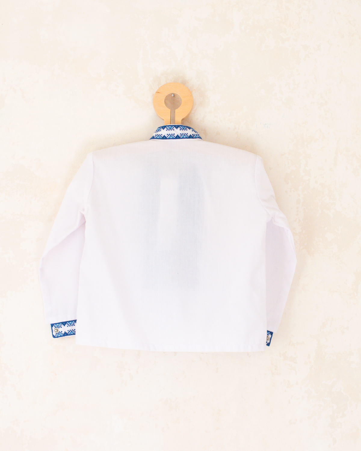 White shirt with blue ethnic embroidery | 2-3 years