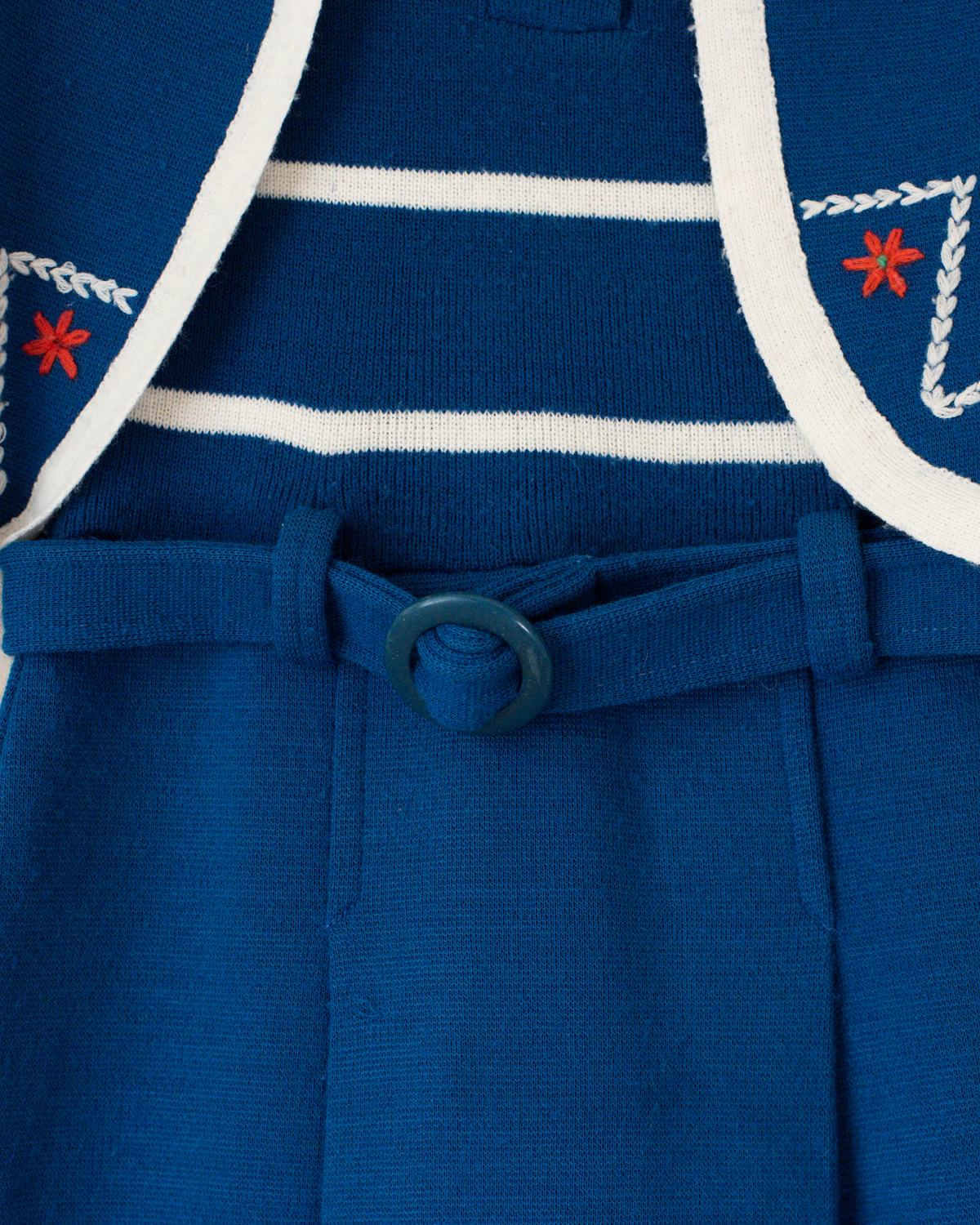 Dress and vest in blue and white with flowers | 5-6 years