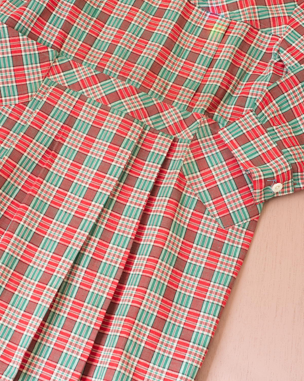 Plaid tunic French school shirt | Dead stock from the seventies | 5-6 years