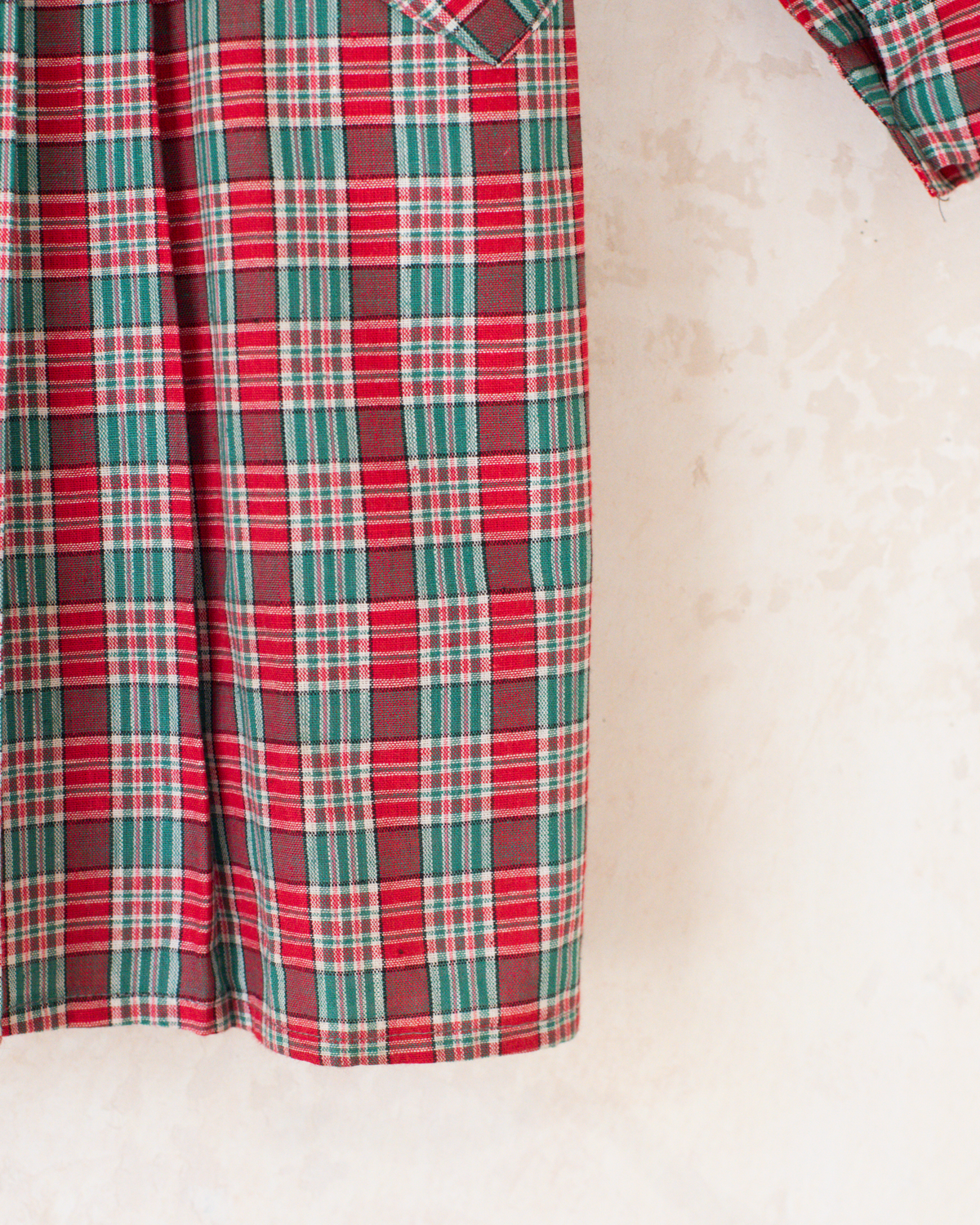 Plaid tunic French school shirt | Dead stock from the seventies | 5-6 years
