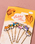 Cats | Vintage 50/60's hand painted 6 hair pins | New old stock