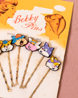 Cats | Vintage 50/60's hand painted 6 hair pins | New old stock