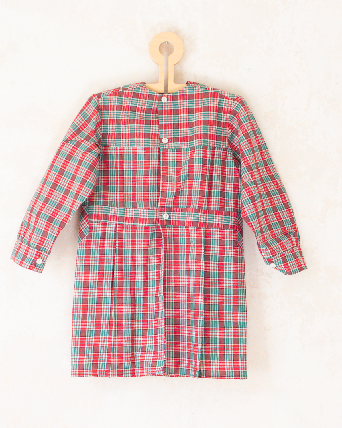 Plaid tunic French school shirt | Dead stock from the seventies | 5-6 years