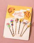 Animals | Vintage 50/60's hand painted 6 hair pins | New old stock