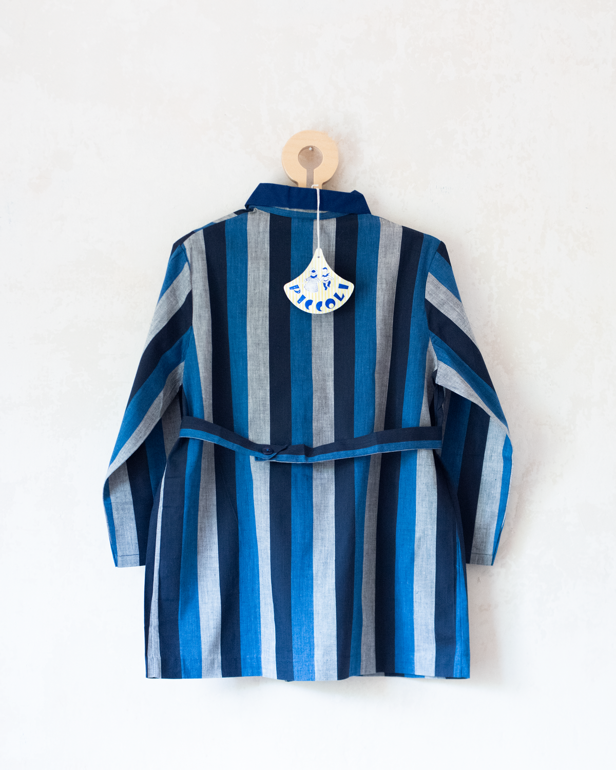 Striped shirt with belt at the waist | French deadstock from the seventies | 7-8 years