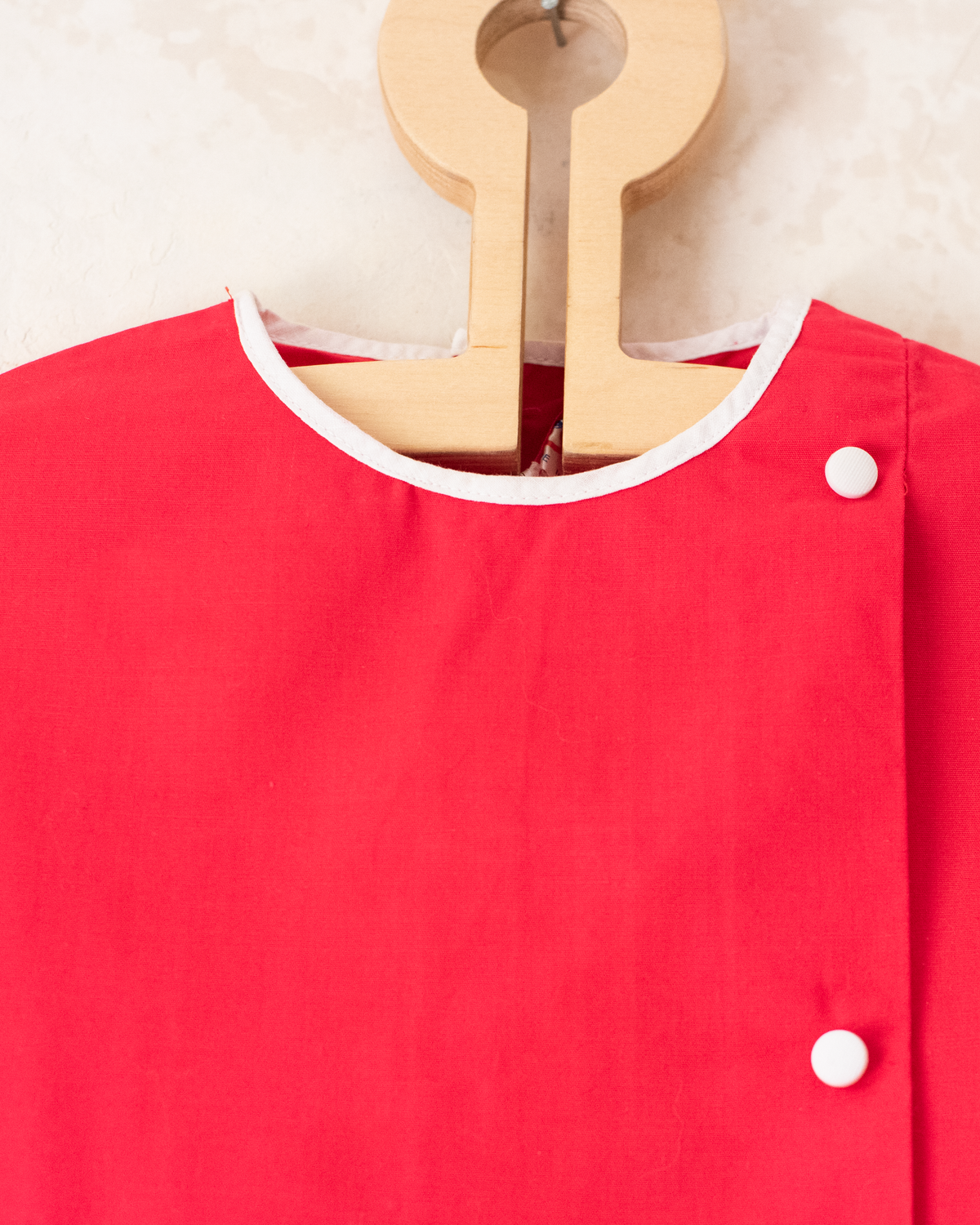 Red tunic/dress with dog and street lamp girl embroidery | 9-12 months