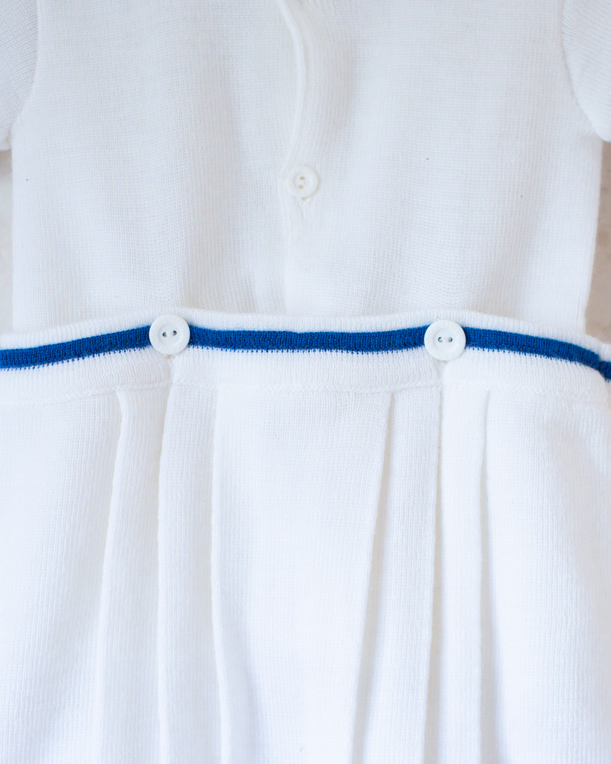 Knitted White Sailor Romper | 18-24 Months